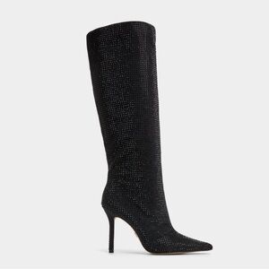 Aldo Black Sparkle Heeled Boots